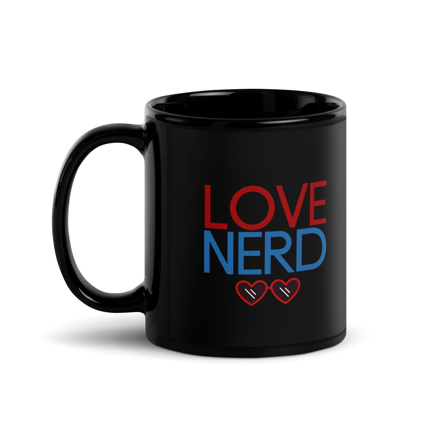 Love Nerd Glasses Black Mug