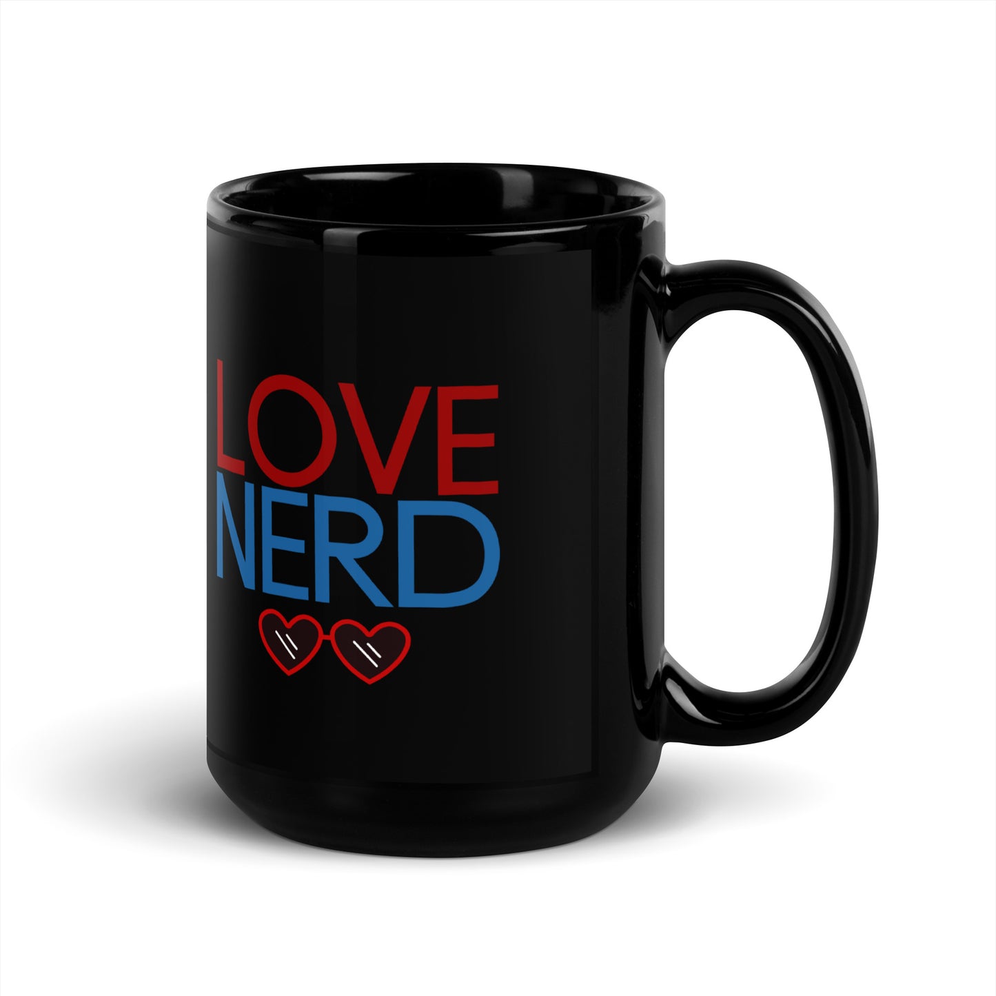 Love Nerd Glasses Black Mug