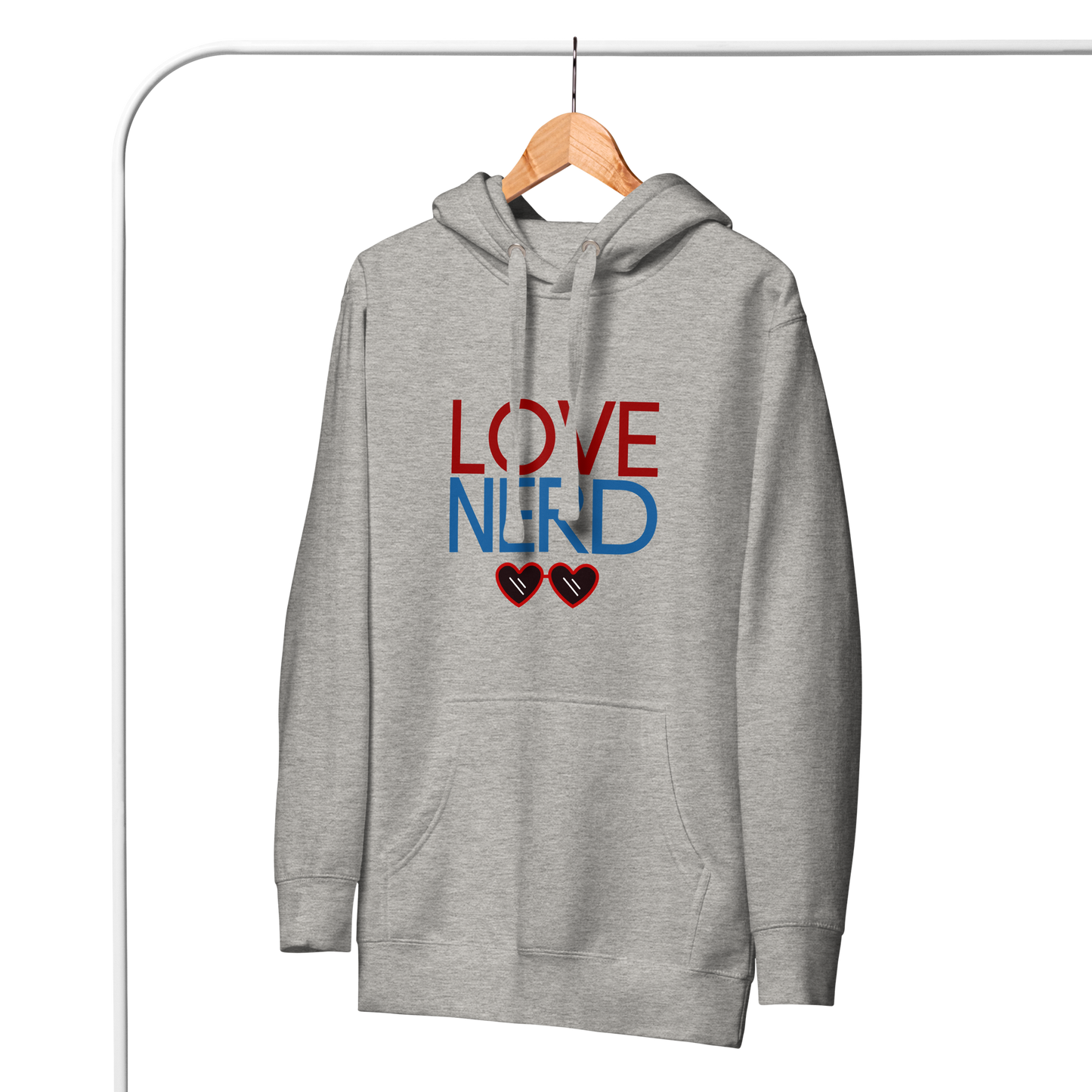 Love Nerd Glasses Unisex Hoodie