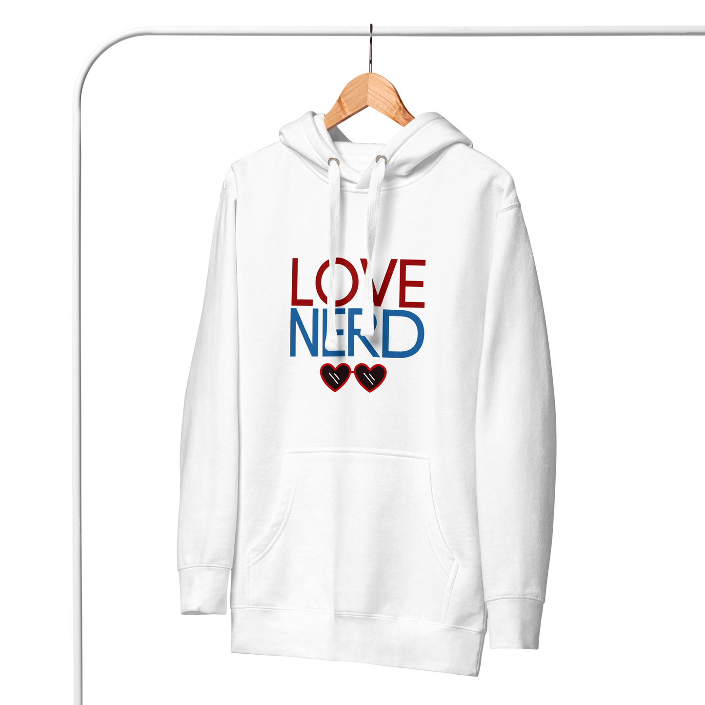 Love Nerd Glasses Unisex Hoodie