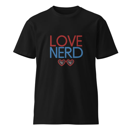 Love Nerd Glasses Unisex Premium Tee