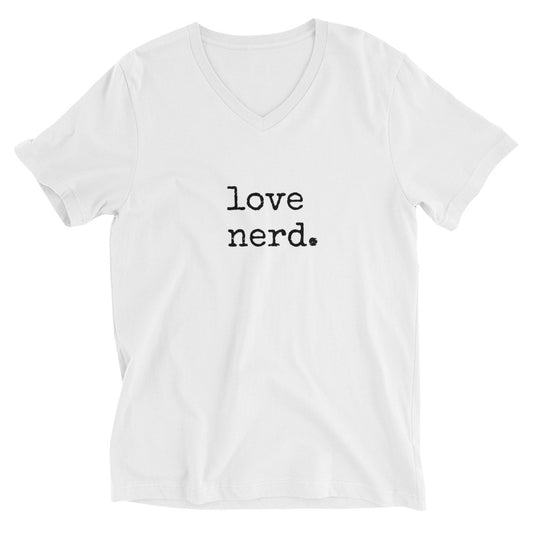 Love Nerd Typo Unisex V-Neck Tee